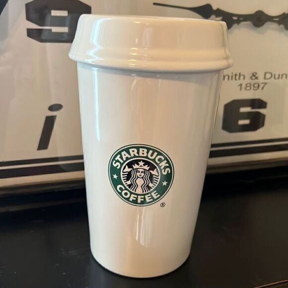Giant XXL Starbucks Cookie Jar Ceramic Tumbler With Lid - Picture 1 of 12
